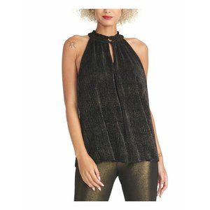 New RACHEL ROY Andy Tank Top Black Pleated